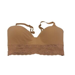 Natori‎ 32DDD Beige Full Coverage Lace Trim Comfort Wireless Bra